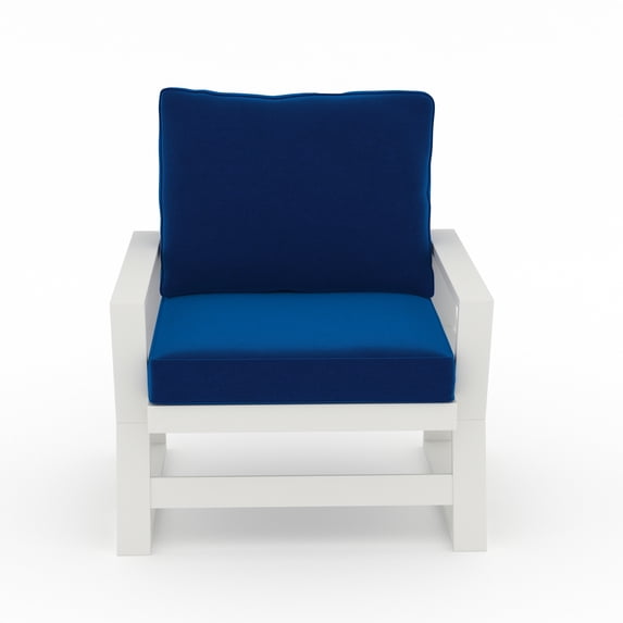 LuXeo Malibu HDPE Deep Seating Chair- White