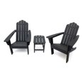 thumbnail image 1 of LuXeo Marina 3-Piece Outdoor Traditional Plastic Adirondack Set in Black, 1 of 18