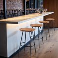thumbnail image 1 of LuXeo Milano 29" Solid Wood Barstool with Black Steel Legs in Walnut (Set of 2), 1 of 12