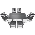 thumbnail image 1 of LuXeo Tuscany Gray HDPE  Swivel Dining Set-7 Piece, 1 of 6