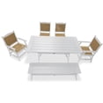 thumbnail image 1 of LuXeo Tuscany White Woven Rattan Dining Set-6 Piece, 1 of 7