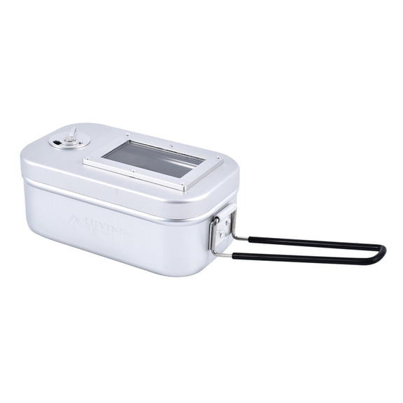 LuYing 800ML/1600M Aluminium Outdoor Camping Mess Tin - Visible, Adjustable Pressure Lunch Box & Camping Cookware for Picnics and Mountain Climbing