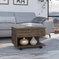 thumbnail image 1 of Luanda Lift Top Coffee Table with Casters and One Shelf - Dark Brown Elegance, 1 of 7