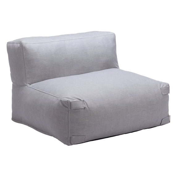 ZUO Luanda 16.1" Outdoor Upholstered Fabric Middle Chair in Gray
