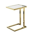 thumbnail image 1 of Posh Living Luane Modern C-Shape Stainless Steel End Table in White/Gold, 1 of 10