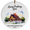 thumbnail image 1 of Luang Prabang Laos Christmas Ornament, Collection of City Travel Souvenirs for Family and Friends, Christmas Tree Ornament City Travel, Trips of The Year, Christmas Ornament 2025, 1 of 5