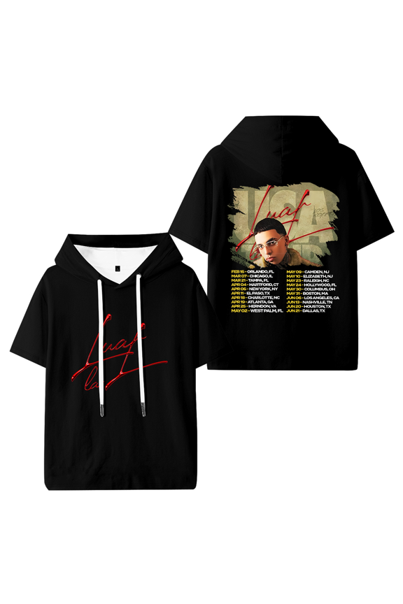 Luar La L 2025 Tour Hooded T-shirt Women Men Fashion Short Sleeve Tee Casual Streetwear Clothes