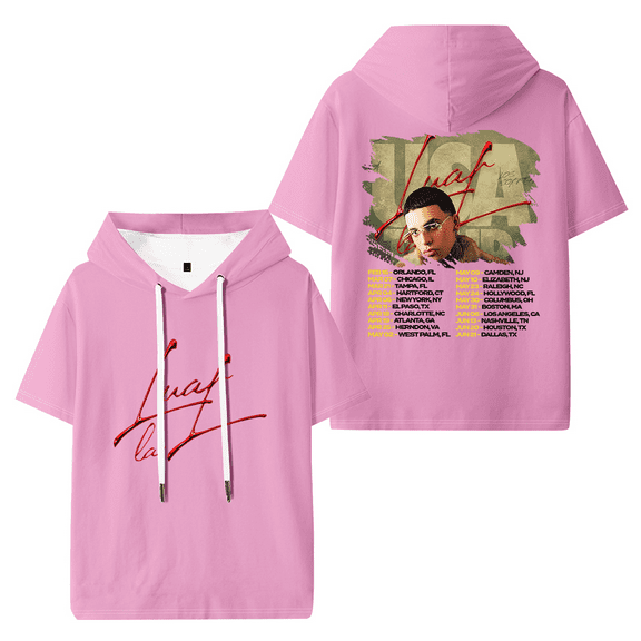 Luar La L 2025 Tour Hooded T-shirt Women Men Fashion Short Sleeve Tee Casual Streetwear Clothes