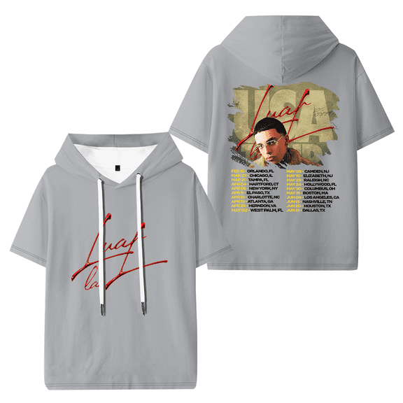 Luar La L 2025 Tour Hooded T-shirt Women Men Fashion Short Sleeve Tee Casual Streetwear Clothes