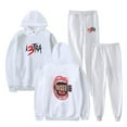 thumbnail image 1 of Luar La L Merch L3TRA 2 Pieces Sets Pocket Drawstring Hoodie Suit, 1 of 2