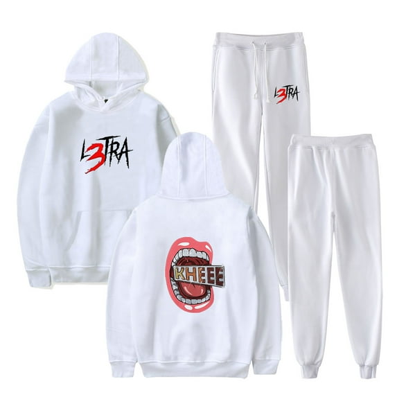 Luar La L Merch L3TRA 2 Pieces Sets Pocket Drawstring Hoodie Suit