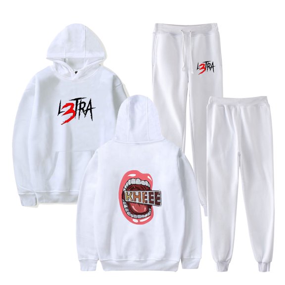 Luar La L Merch L3TRA 2 Pieces Sets Pocket Drawstring Hoodie Suit