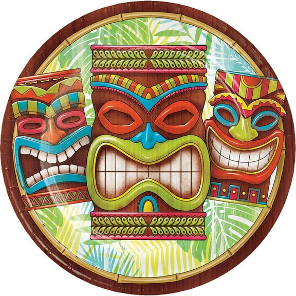 Luau - 9 Tiki Time Dinner Plates (8ct)