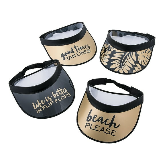 Luau Adult Retro Visor Assortment - Apparel Accessories - 8 Pieces