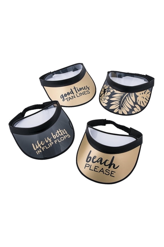 Luau Adult Retro Visor Assortment - Apparel Accessories - 8 Pieces