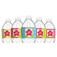 thumbnail image 1 of Luau Bottle Wraps - 20 Luau Water Bottle Labels - Tiki Luau Decorations - Made in the USA, 1 of 2