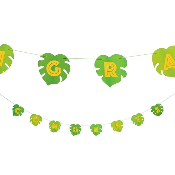 Luau Congrats Palm Leaf Garland