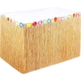 thumbnail image 1 of Luau Grass Table Skirt 9 Feet x 29 Inch Hawaiian Table Skirt for Tropical Hawaiian Party Decorations Luau Party Supplies Tiki Hut Bar Island Beach Party Decor, 1 of 7