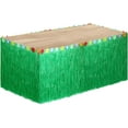 thumbnail image 1 of Luau Grass Table Skirt 9 Feet x 29 Inch Hawaiian Table Skirt for Tropical Hawaiian Party Decorations Luau Party Supplies Tiki Hut Bar Island Beach Party Decor, 1 of 7