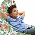 thumbnail image 1 of Luau Lounger Chair Bag, Print of Hawaiian Hibiscus Monstera Palm Leaves Blossoming, High Capacity Storage with Handle Container, Lounger Size, Vermilion Hot Pink, by Ambesonne, 1 of 5