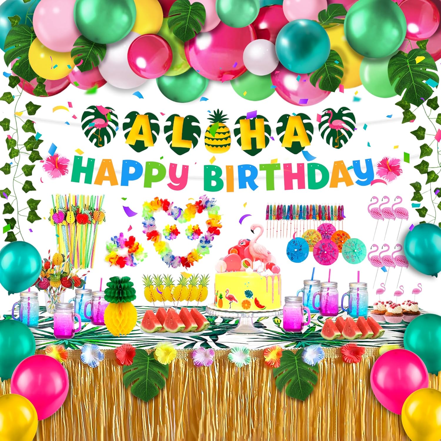 Luau Party Decorations,Hawaiian Birthday Party Decorations,ALOHA,Beach ...