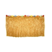 Luau Party Table Skirt, Tropical Hawaiian Decor, Grass Material, 60-Inch Length, Beach Themed, For Outdoor Events, Wedding Favors, Summer Celebrations, Floral Patterns, Event Backdrops, Bksdlh