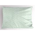 thumbnail image 1 of Luau Pillow Sham Flourish Pattern with Blossoming Hibiscus Flowers Springtime in Hawaii Theme, Decorative Standard Size Printed Pillowcase, 26 X 20 Inches, Mint Green White, by Ambesonne, 1 of 2