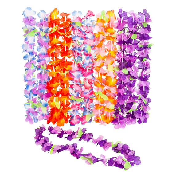Luau Ruffle Petal Flower Polyester Leis, Apparel Accessories, Luau, 36 Pieces