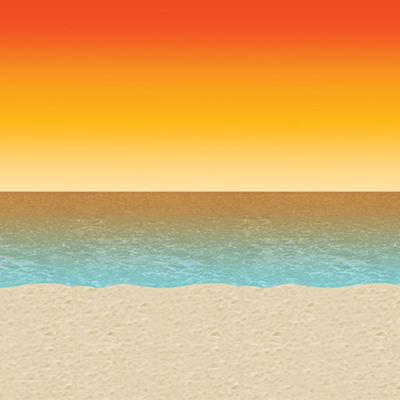 Party Decoration Luau Sunset Backdrop 4' X 30' - 6 Pack (1 Per Package)