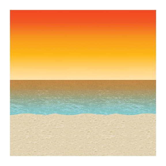 Party Decoration Luau Sunset Backdrop 4' X 30' - 6 Pack (1 Per Package)