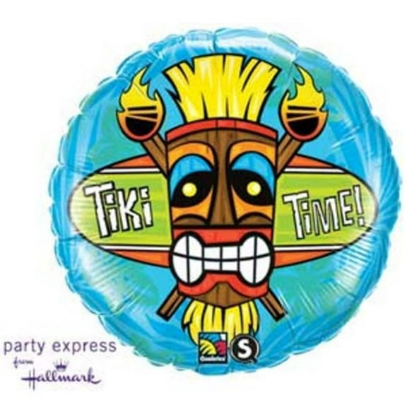 Luau Tiki Time! 18 Inch Foil Mylar Balloon [13543]