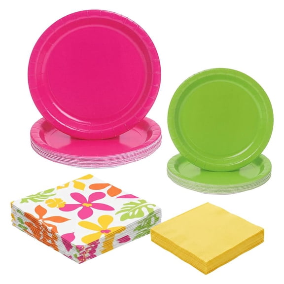 Luau Tropical Party Tableware Set for 24 Guests