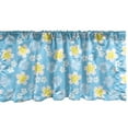 thumbnail image 1 of Ambesonne Luau Valance Pack of 2, Freshening Soft Tone Flowers, 54"X18", Sky Blue Yellow, 1 of 4