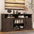 thumbnail image 1 of Luban Nese TV Stand for 65 Inch TV, Entertainment Center with Storage Cabinets and Barn Doors, Mid Century Modern Media TV Console Table for Living Room Bedroom (58" ESPRESSO), 1 of 10