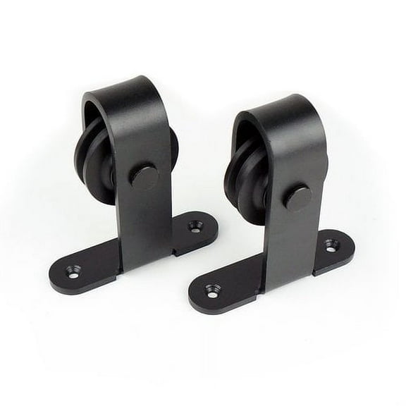 Lubann J-Style Top Mount Sliding Wood Track Kit Barn Door Hardware