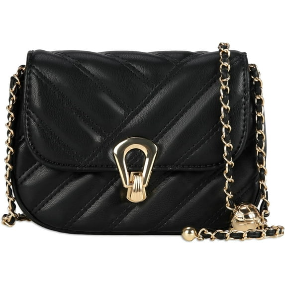 Lubardy Crossbody Bags for Women Trendy PU Leather Shoulder Purse Ladies Clutch Satchel Bag Chain Quilted Casual Fashion