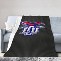 Lubbock Christian University Logo Fleece Blanket, Very Soft Microfiber Flannel Blanket for Couch Warm and Cozy for All Seasons, Black