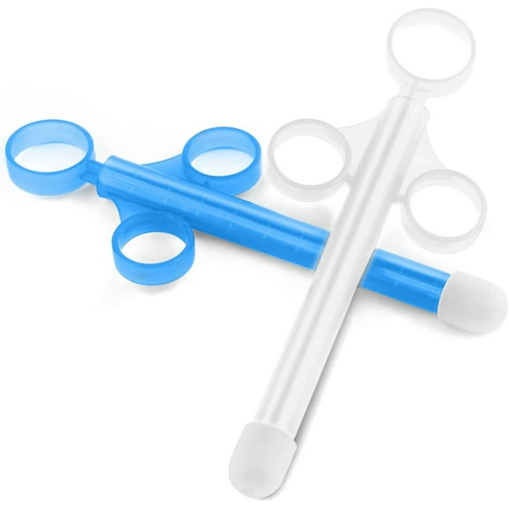Lube Applicator for Women Man & Couples, 2 Pcs Personal Lubricant Injector with Smooth Rounded Cap, Reusable, Easy to Clean