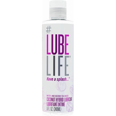 LubeLife Coconut Hybrid Lube, Smooth, Skin-Safe Formula, 8 fl oz, Pack of 1
