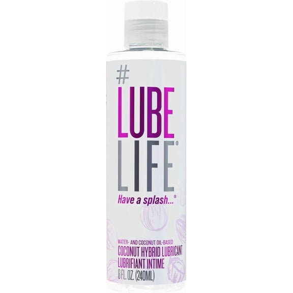 LUBELIFE Coconut Hybrid Personal Lubricant For Sex, Non-Sticky Water-Based Lubricant Plus Coconut Oil, 8 fl oz
