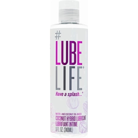 LUBELIFE Coconut Hybrid Personal Lubricant For Sex, Non-Sticky Water-Based Lubricant Plus Coconut Oil, 8 fl oz