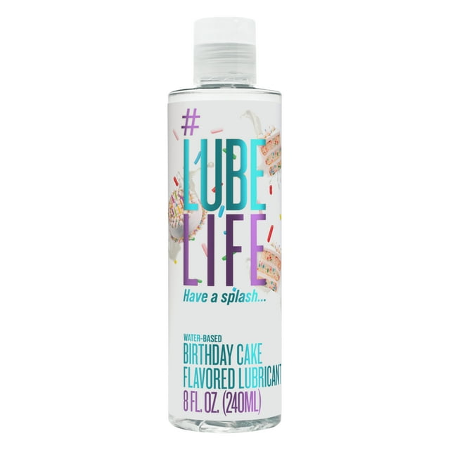 Lube Life Water-Based Birthday Cake Flavored Lubricant, 8 fl oz