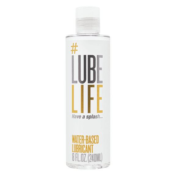 LubeLife Natural Water Based Personal Lubricant, Silky Smooth, Toy Compatible, Non-Staining, 8 fl oz