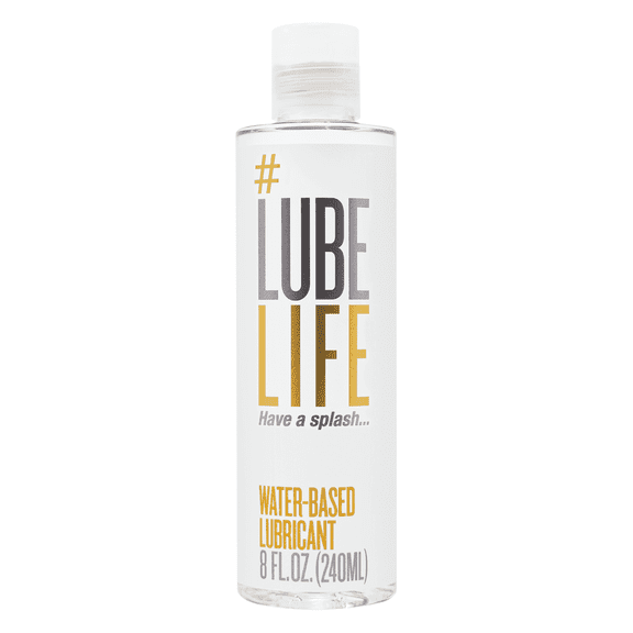 LubeLife Natural Water Based Personal Lubricant, Silky Smooth, Toy Compatible, Non-Staining, 8 fl oz