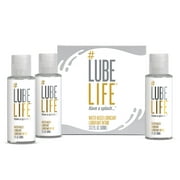Lube Life Water-Based Personal Lubricant Travel 3 Pack, Water-Based Lube for Men, Women and Couples, Non-Staining, 3 x 2 Fl Oz