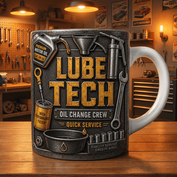 Lube Tech Mug Personalized Gifts for Mechanic Coffee Mug, Oil Change Gift