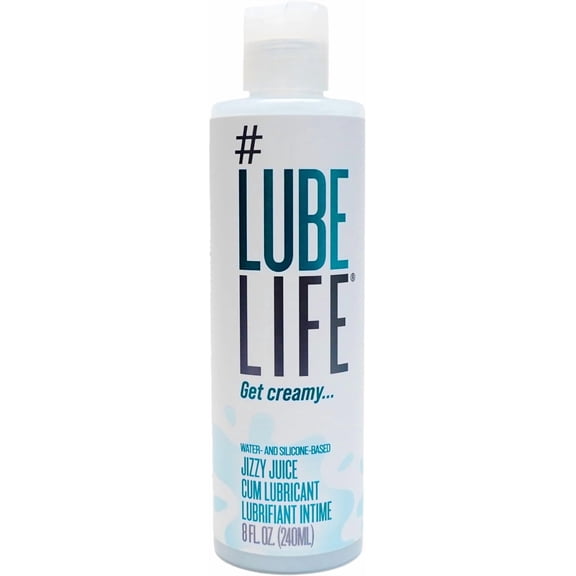 LubeLife Jizzy Juice Cum Lube Thick, Creamy Lube for Men, Women & Couples  Realistic Look & Feel, Hybrid Formula, Hypoallergenic Personal Lubricant, 8 Fl Oz