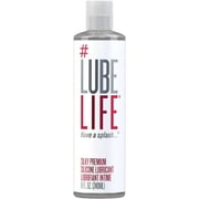 LubeLife Silky Premium Silicone Lubricant, Extra Cushiony, Silky Smooth, Luxe Formula for Women, Men, and Couples, Unscented, Non-Sticky and Water-Resistant, 8oz