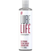 LubeLife Silky Premium Silicone Lubricant, Extra Cushiony, Silky Smooth, Luxe Formula for Women, Men, and Couples, Unscented, Non-Sticky and Water-Resistant, 8oz