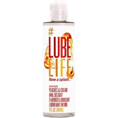 LUBELIFE Water-Based Anal Delight Peaches and Cream Lube, Non-Sticky and Easy Clean Personal Lubricant For Sex, 8 fl oz